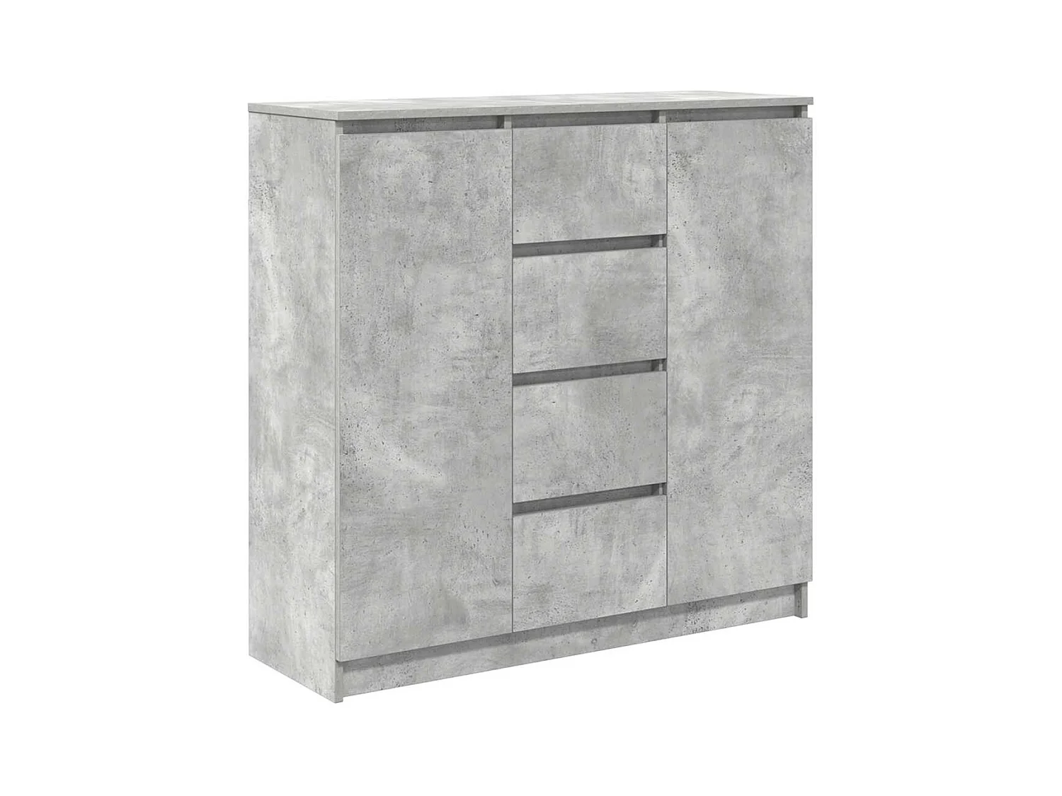 Buffet avec tiroirs gris béton 100,5x35x98,5 cm bois ingénierie