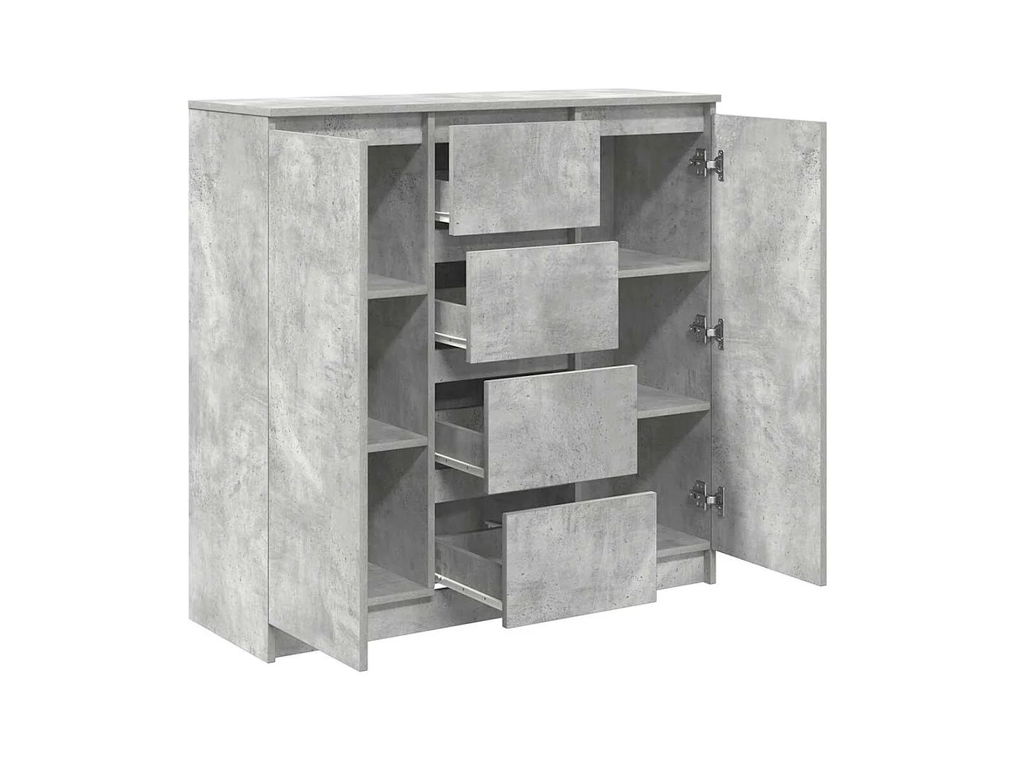 Buffet avec tiroirs gris béton 100,5x35x98,5 cm bois ingénierie