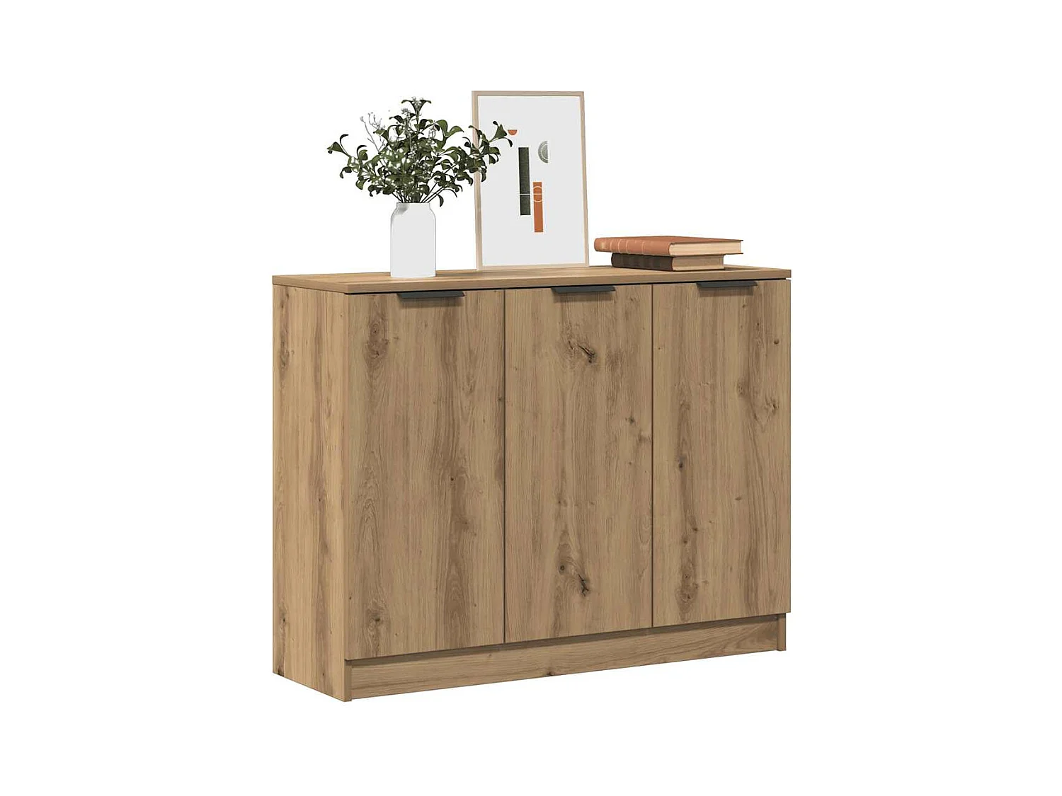Buffet chêne artisanal 90,5x30x70 cm bois d'ingénierie