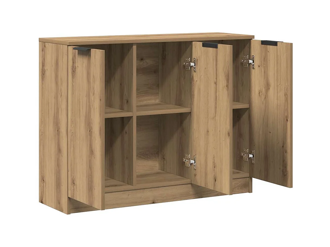 Buffet chêne artisanal 90,5x30x70 cm bois d'ingénierie
