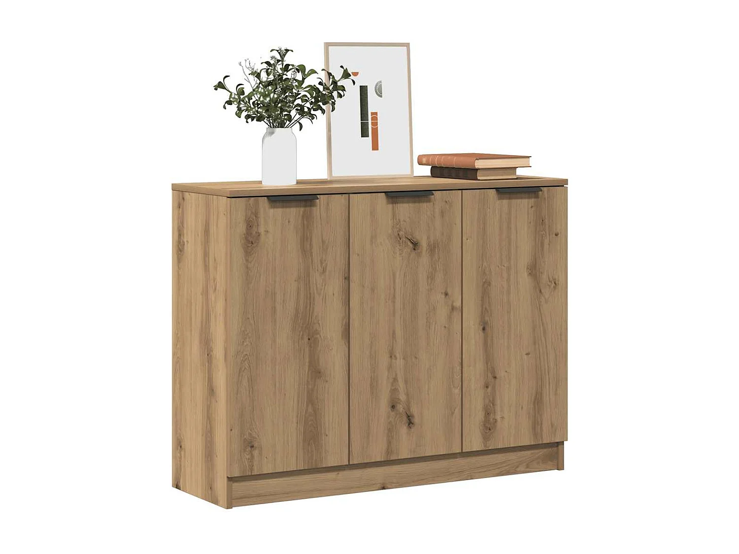 Buffet chêne artisanal 90,5x30x70 cm bois d'ingénierie
