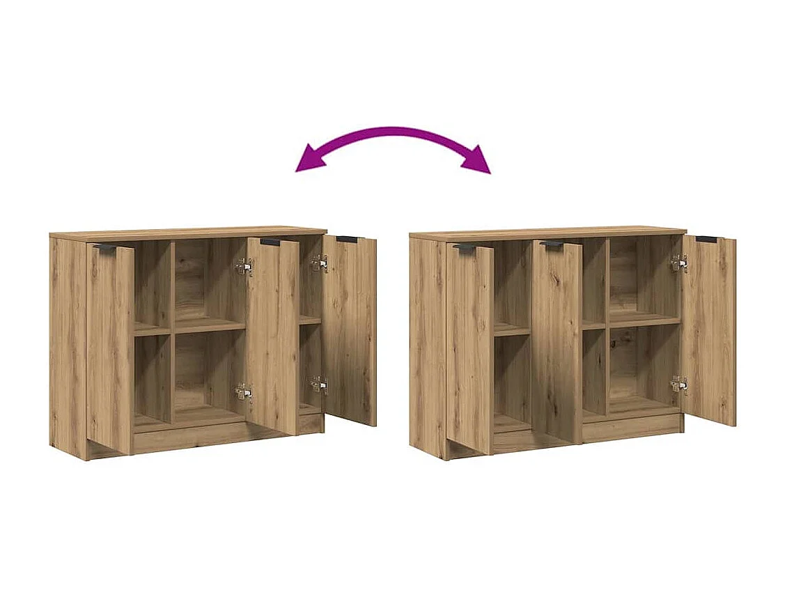 Buffet chêne artisanal 90,5x30x70 cm bois d'ingénierie