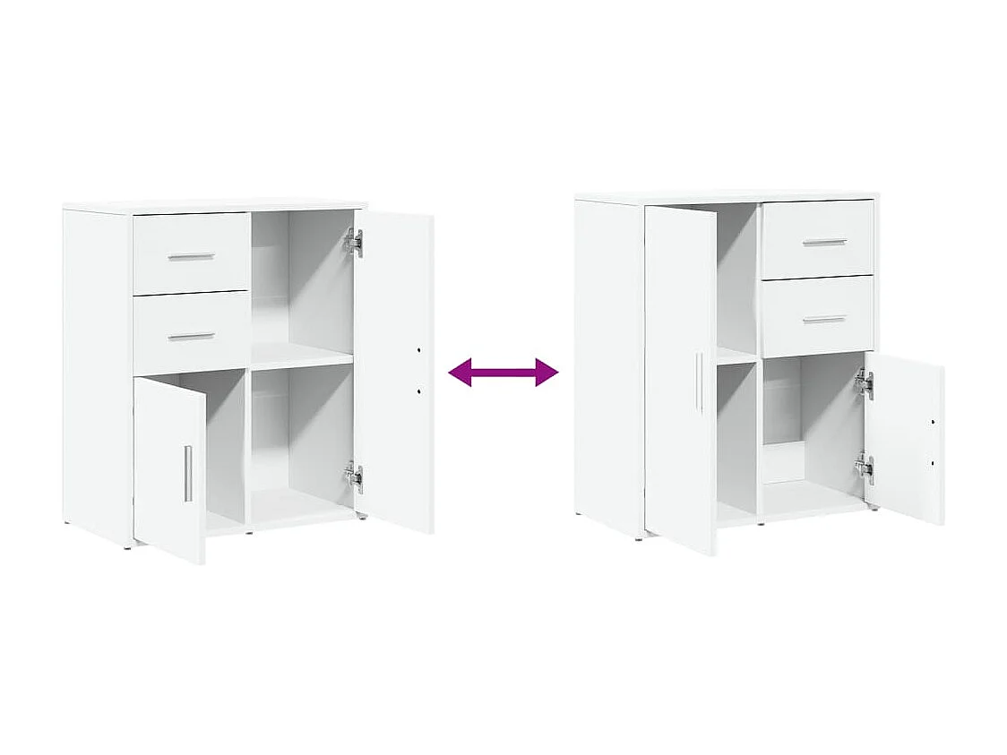 Buffets 2 pièces blanc 60x31x70 cm bois d'ingénierie