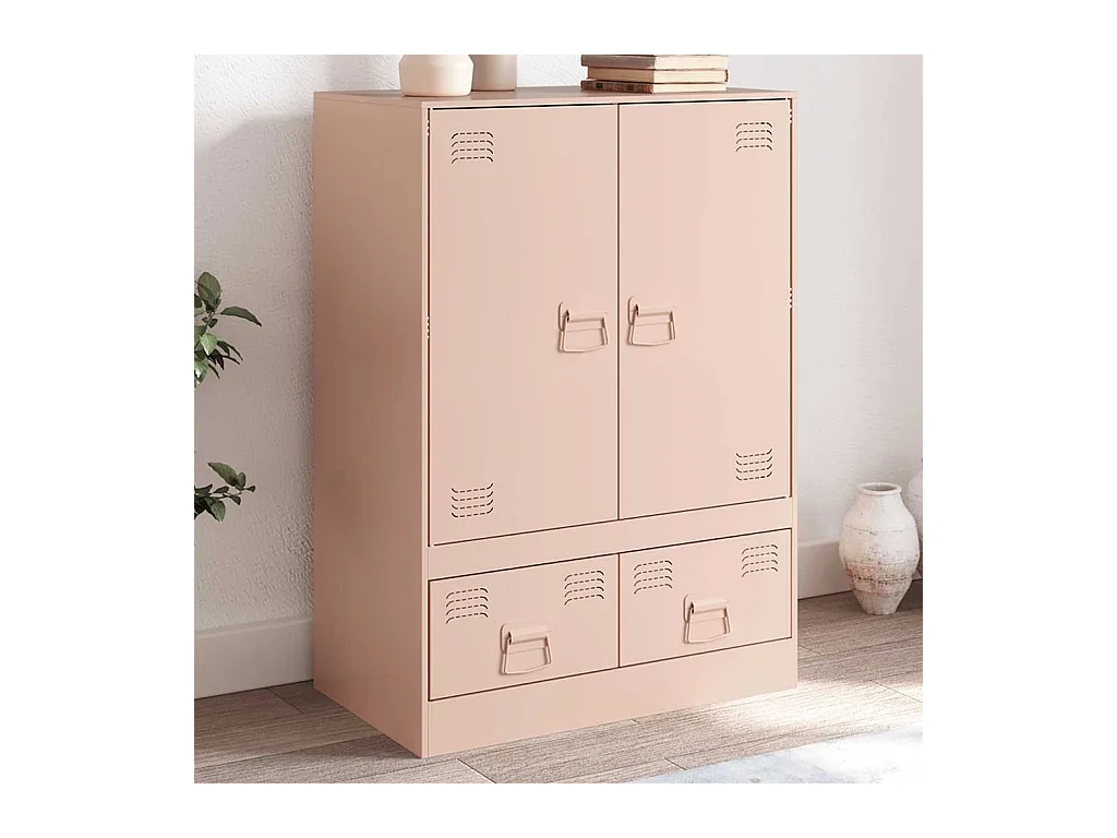 Buffet haut rose 67x39x95 cm acier