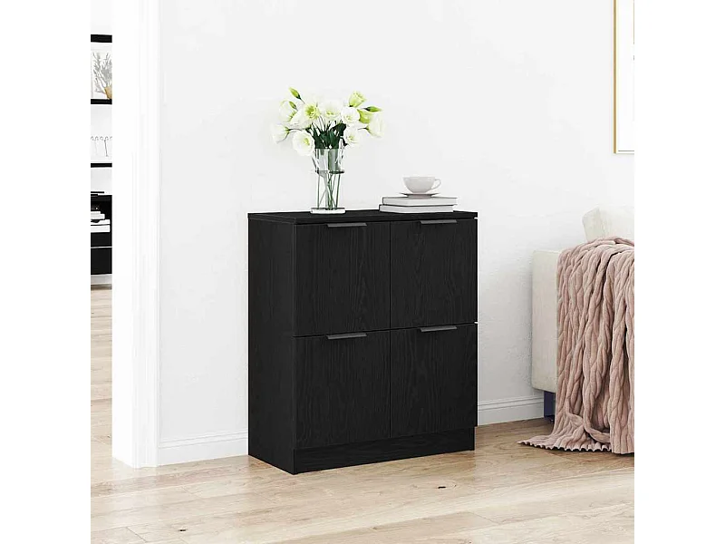 Dressoir Zwart 60 x 30 x 70 cm Bewerkt hout