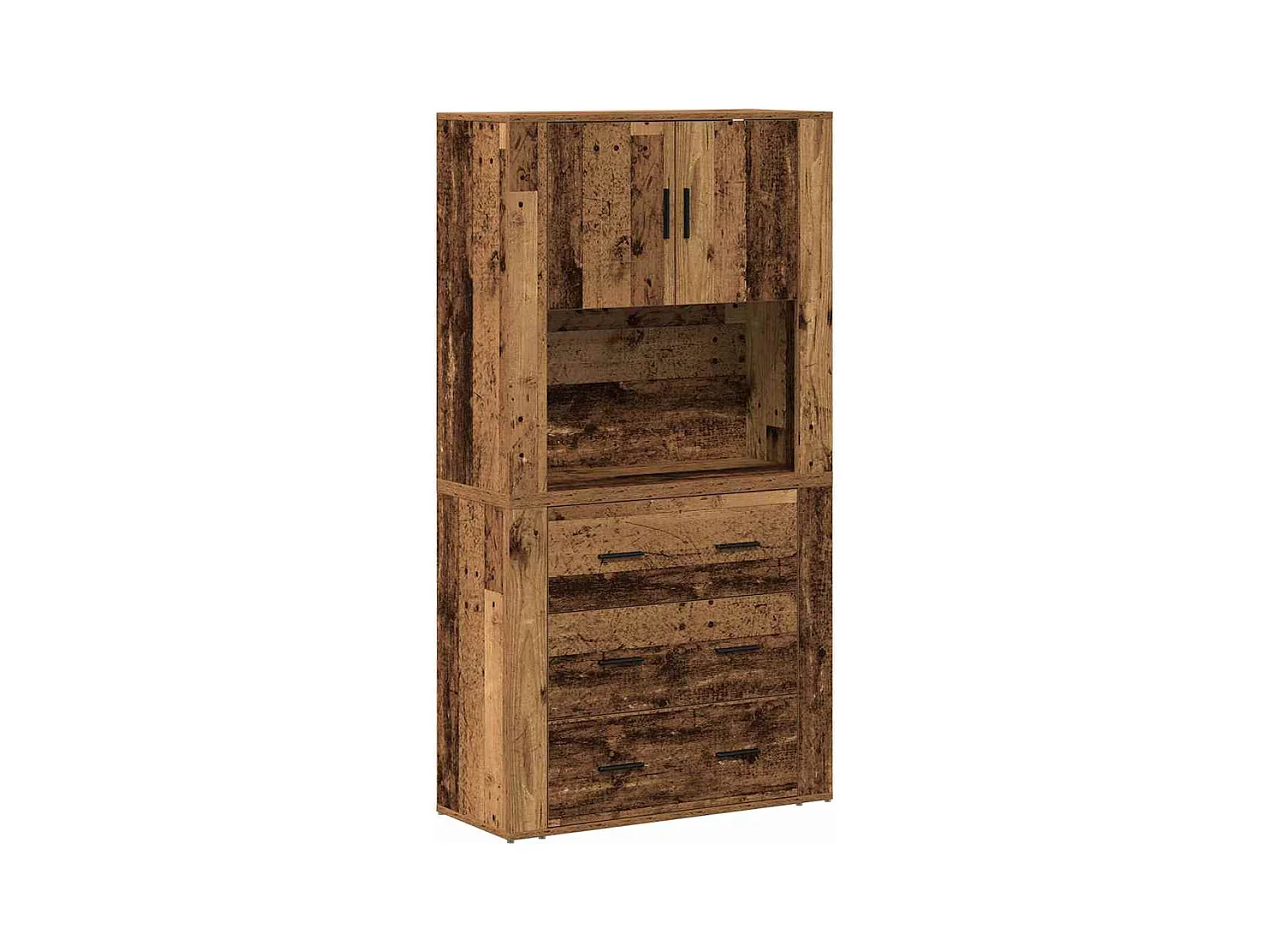 Haut de buffet Bois ancien 80 x 33 x 150 cm Bois d'ingénierie