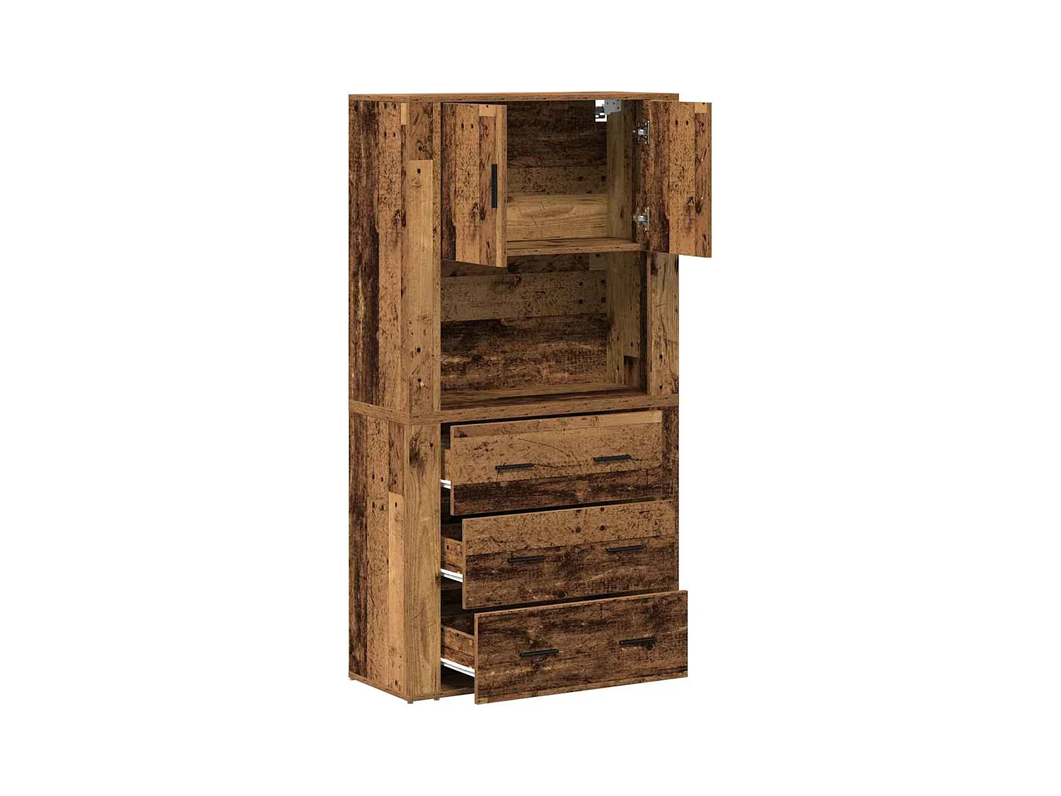 Haut de buffet Bois ancien 80 x 33 x 150 cm Bois d'ingénierie