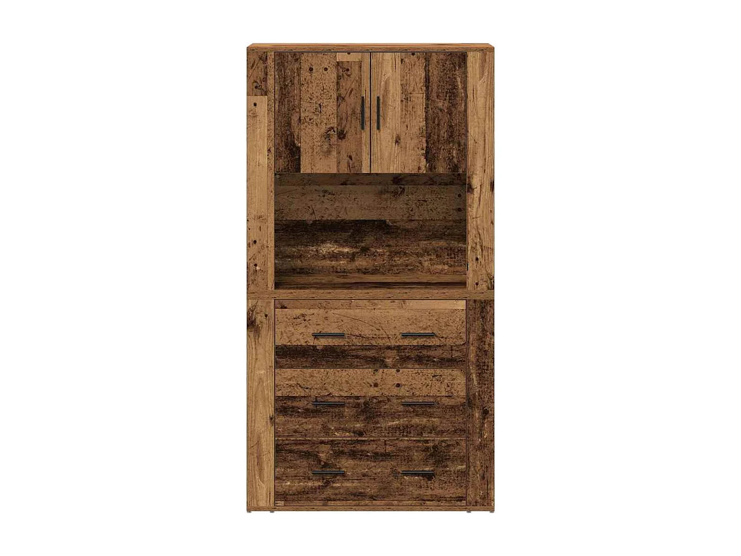 Hoge Kast met lade Oud hout 80 x 33 x 150 cm Bewerkt hout