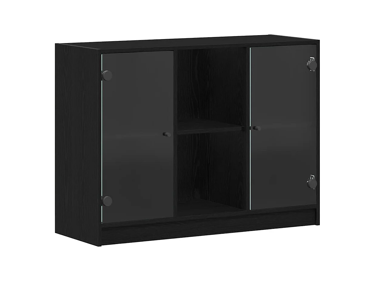 Buffet Chêne noir 102 x 37 x 75,5 cm Bois d'ingénierie