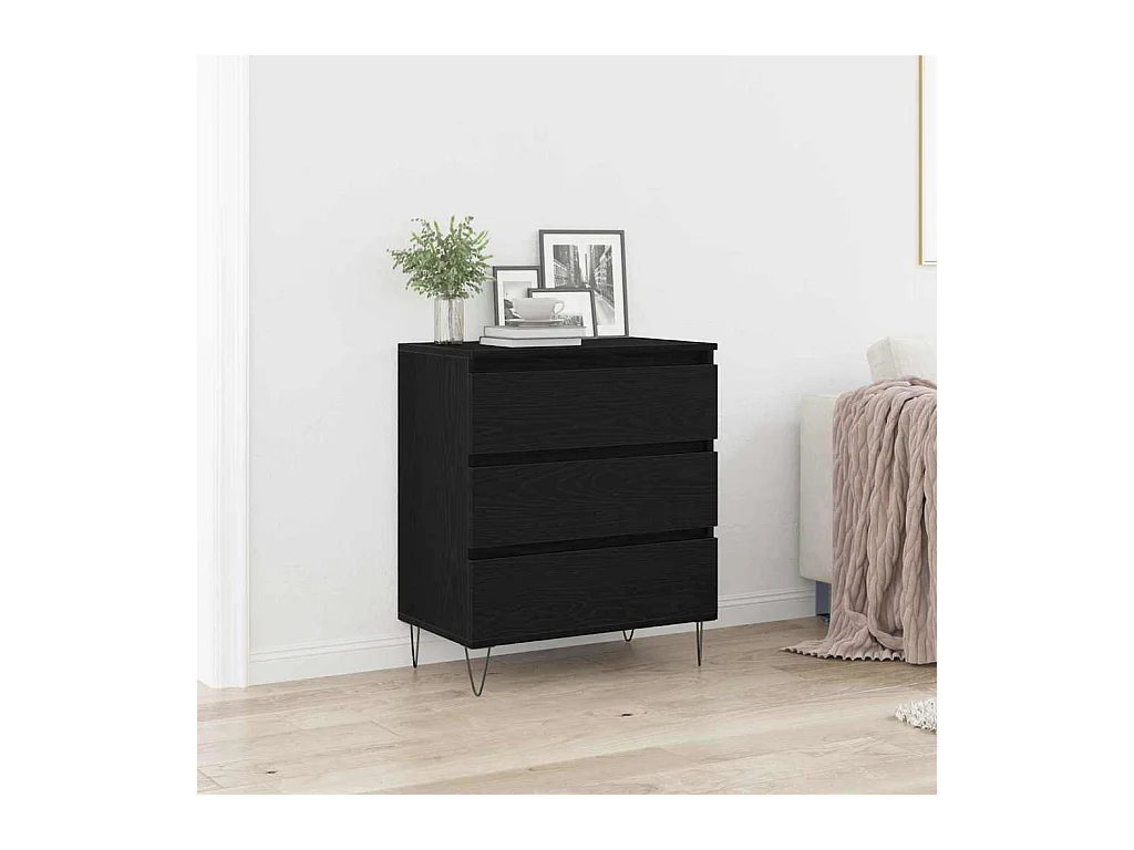 Buffet avec tiroir Chêne noir 60 x 35 x 70 cm Bois d'ingénierie