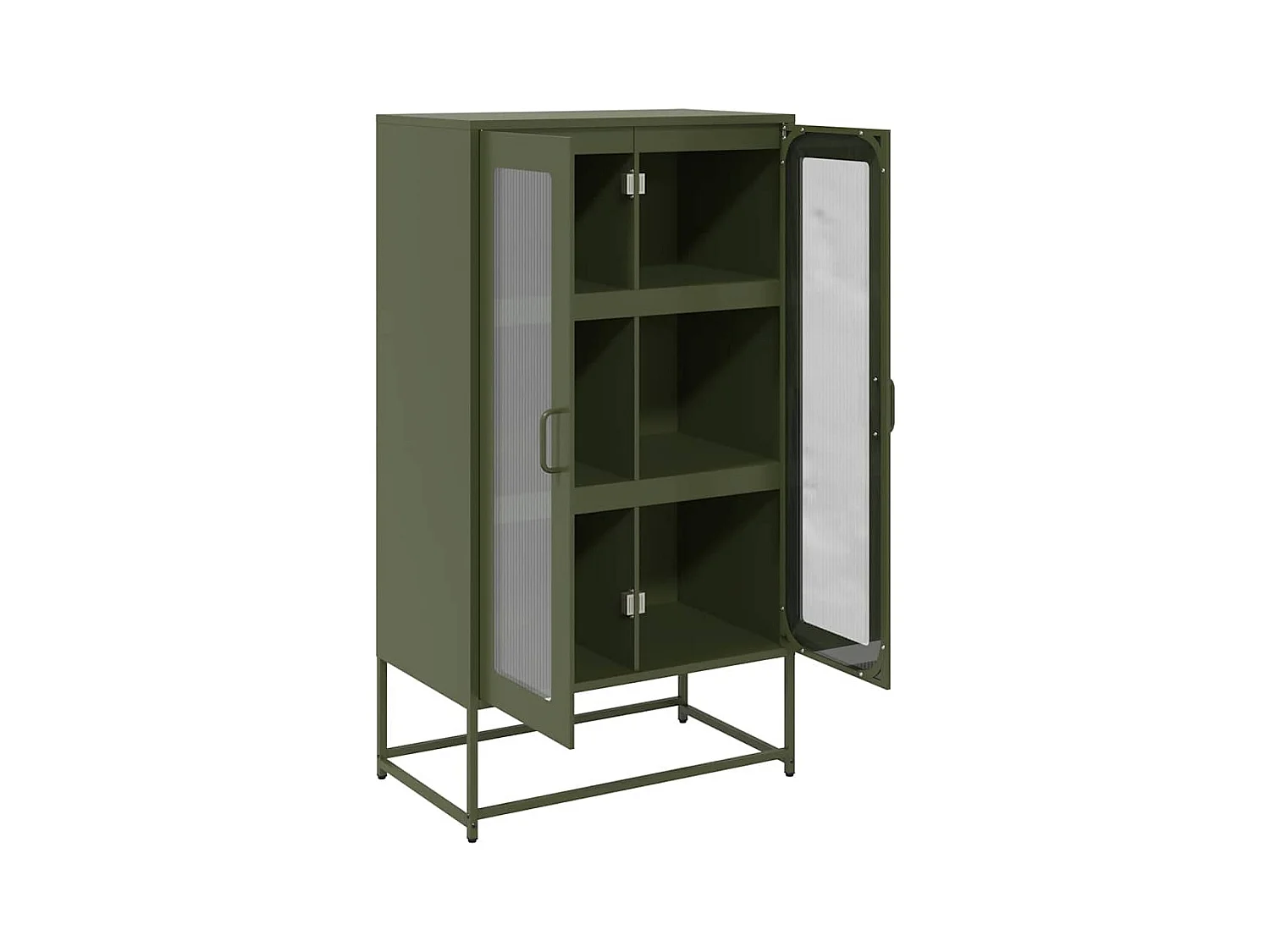Buffet haut vert olive 68x39x123 cm acier