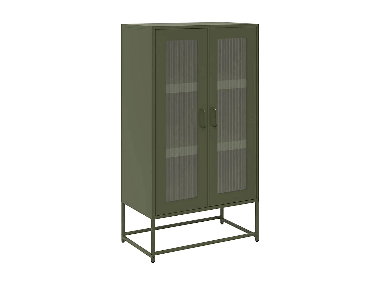 Buffet haut vert olive 68x39x123 cm acier