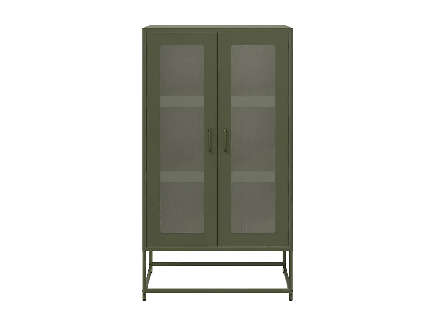 Buffet haut vert olive 68x39x123 cm acier