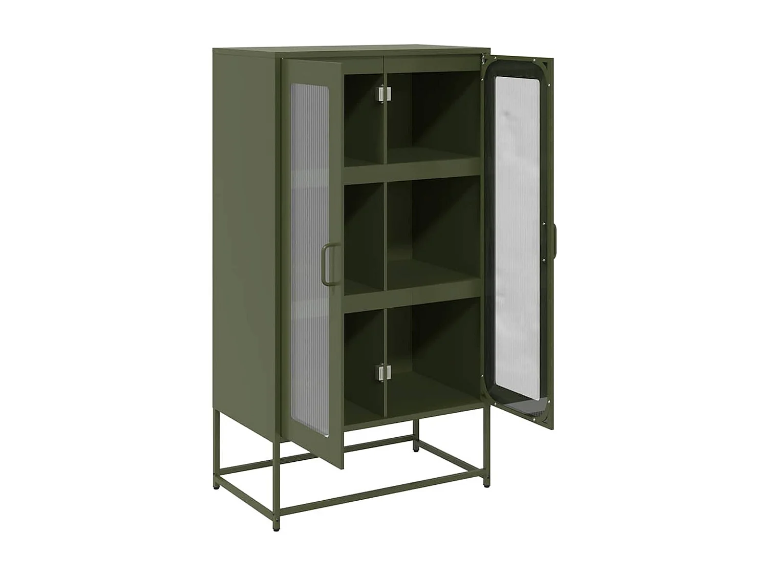 Buffet haut vert olive 68x39x123 cm acier