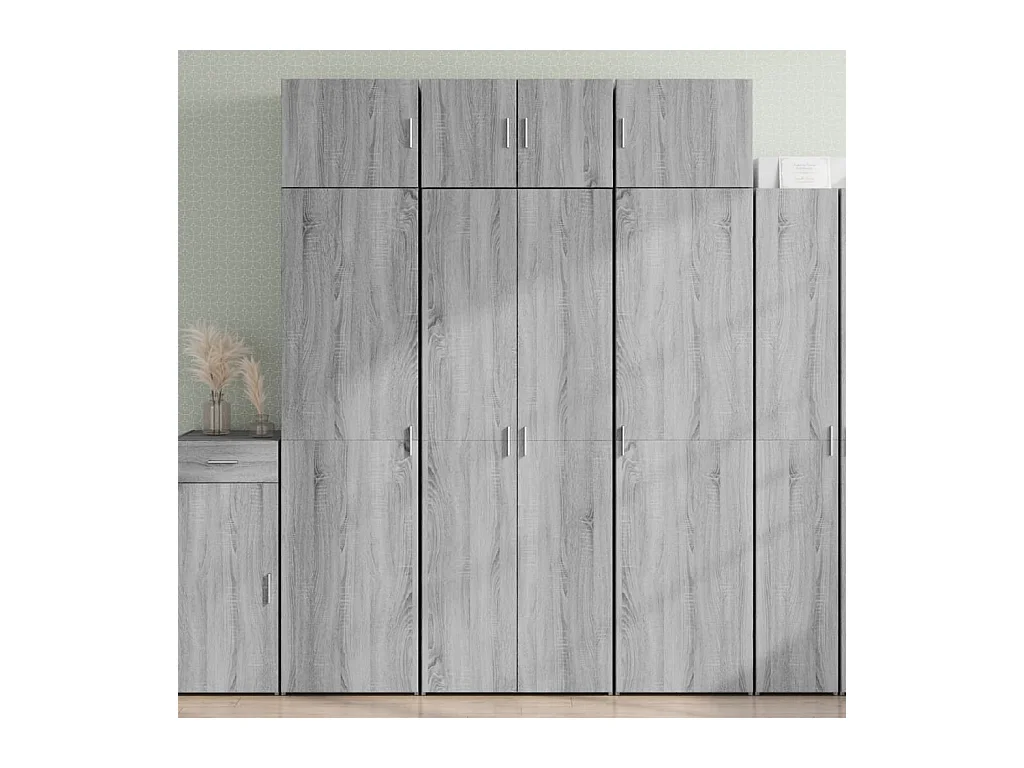 Hoge kast 70x42,5x185 cm bewerkt hout grijs sonoma eikenkleurig