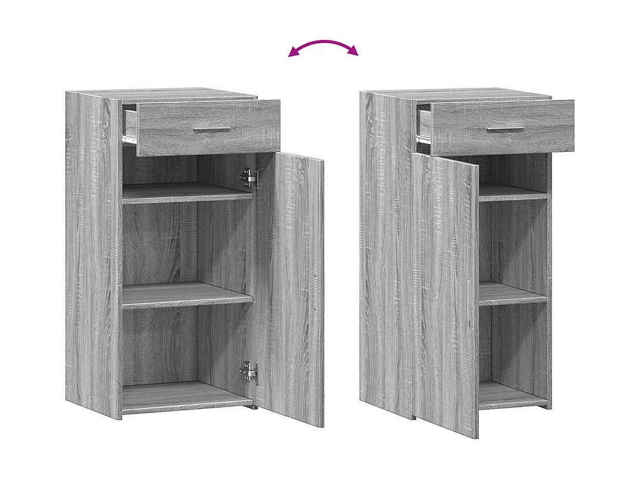Aparador madera de ingeniería gris Sonoma 45x42,5x93 cm