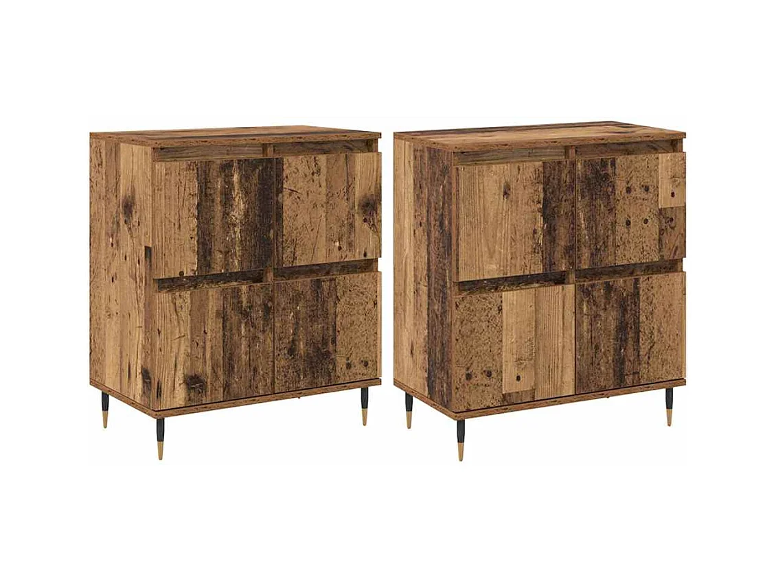 Buffets 2 pièces Bois ancien 120 x 35 x 70 cm Bois d'ingénierie