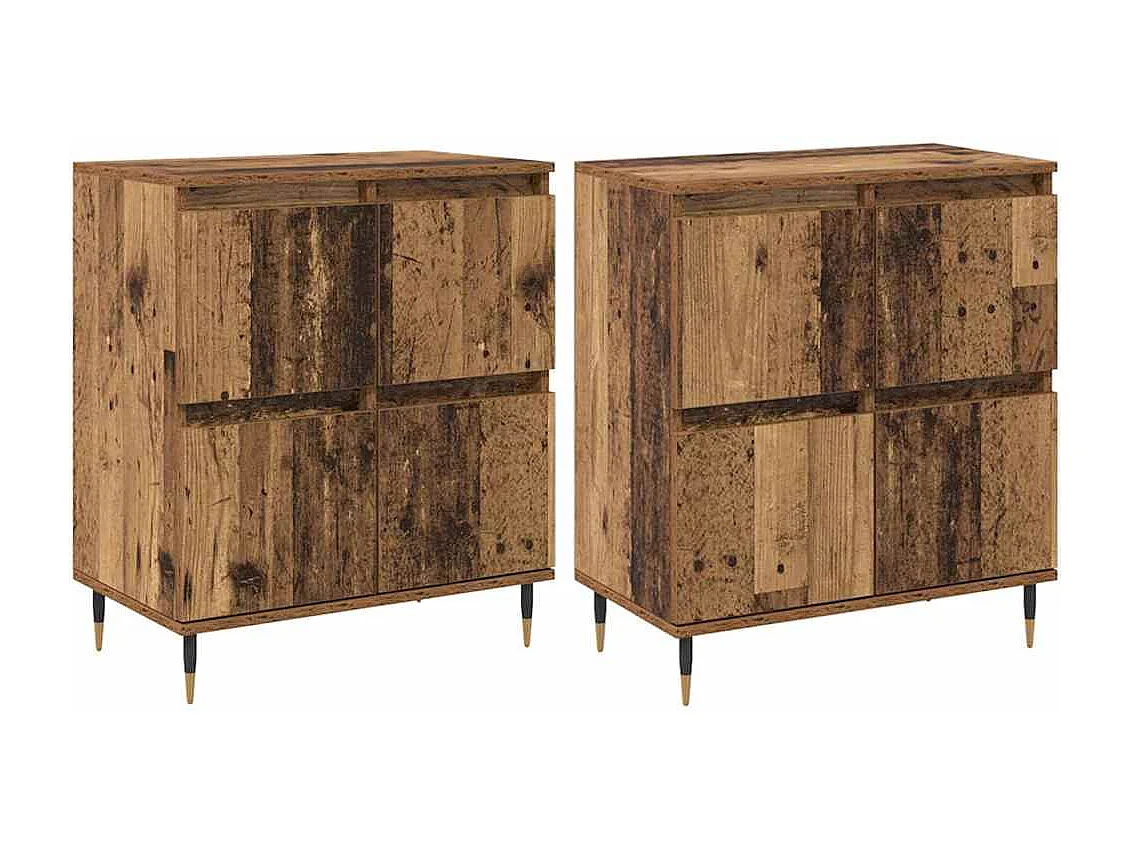 Buffets 2 pièces Bois ancien 120 x 35 x 70 cm Bois d'ingénierie