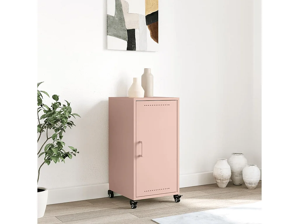 Buffet rose 36x39x72 cm acier