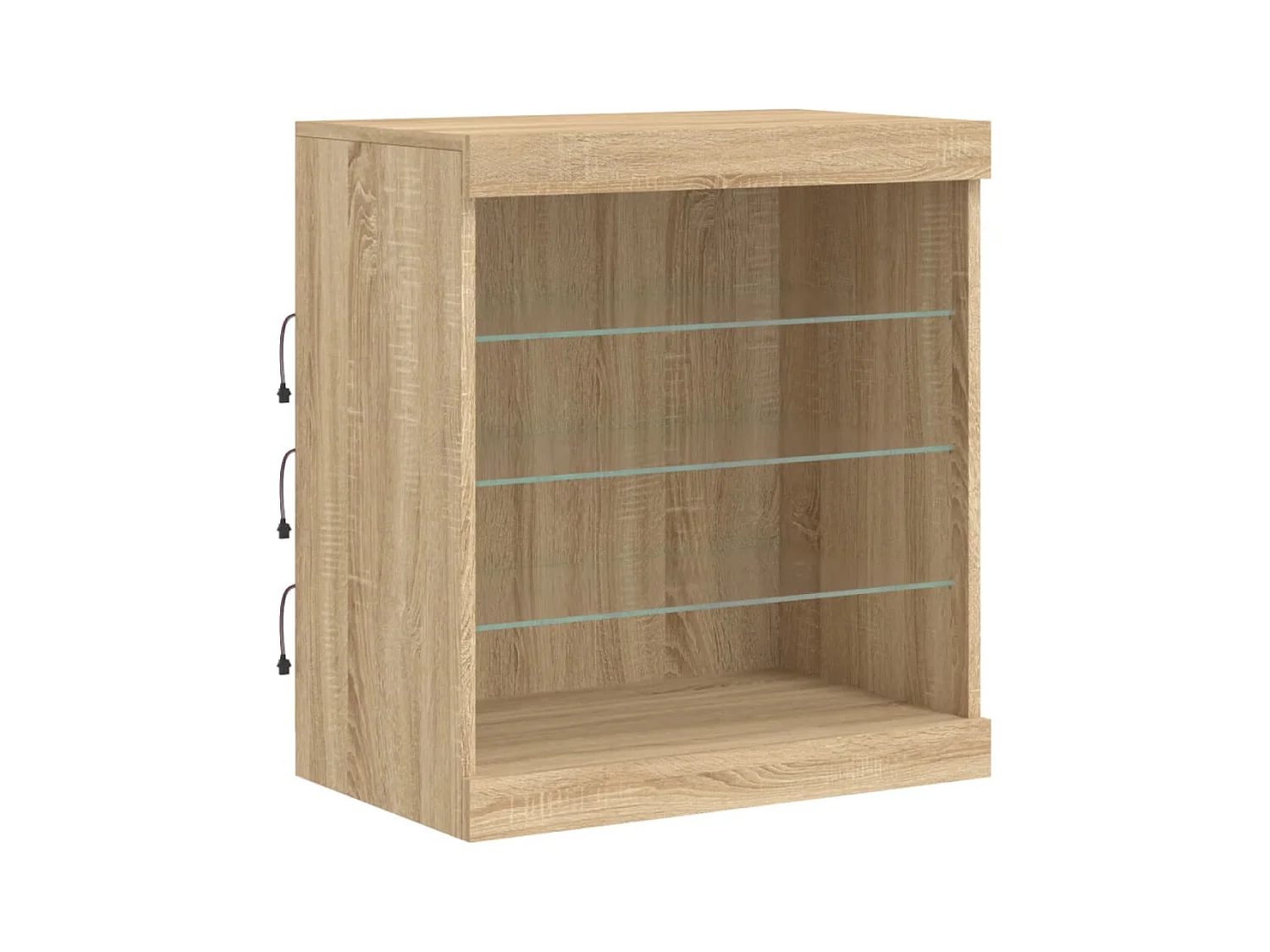 Buffet avec lumières LED chêne sonoma 142,5x37x67 cm