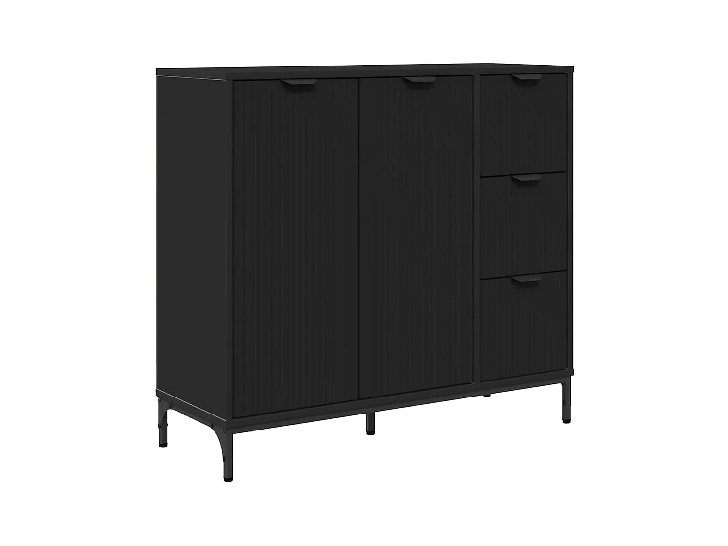 Buffet avec tiroir Noir 89,5 x 33 x 82 cm Bois d'ingénierie