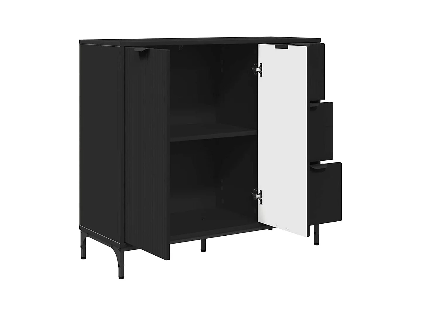 Buffet avec tiroir Noir 89,5 x 33 x 82 cm Bois d'ingénierie