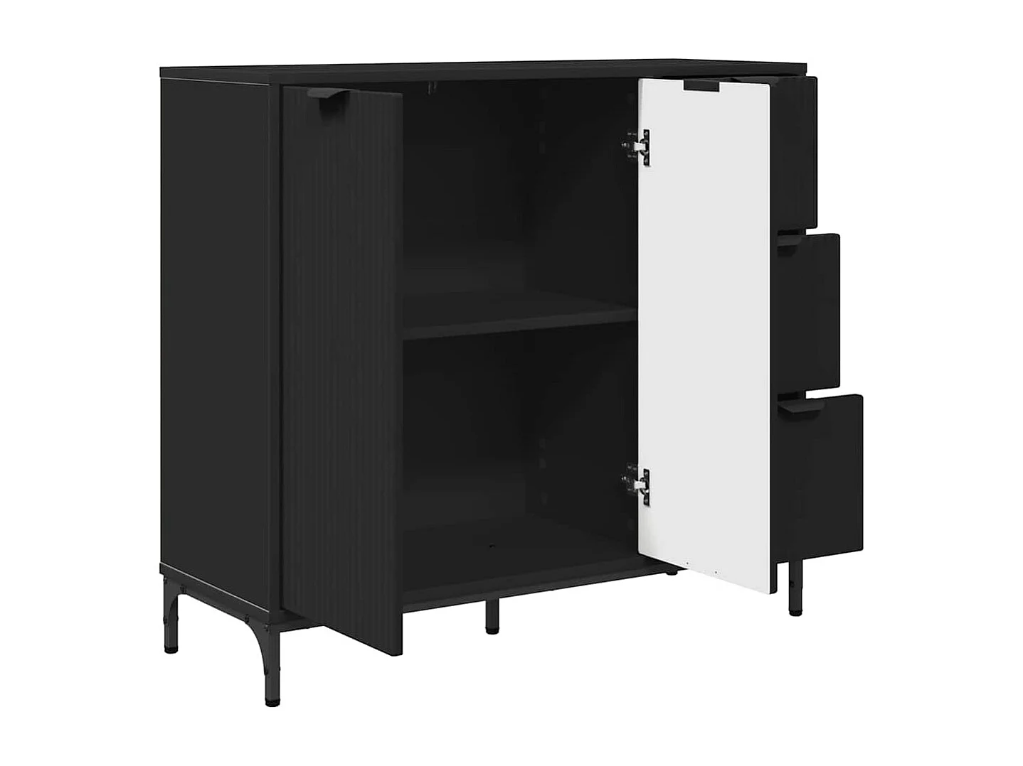 Buffet avec tiroir Noir 89,5 x 33 x 82 cm Bois d'ingénierie