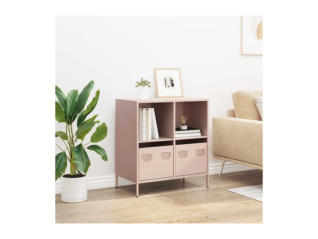 Buffet rose 68x39x73,5 cm acier laminé à froid