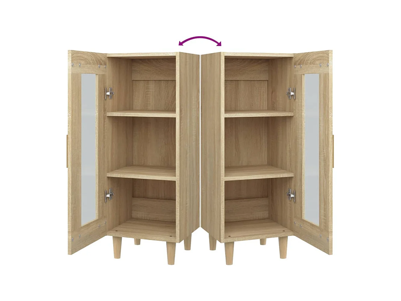 Aparador madera contrachapada color roble Sonoma 34,5x34x90 cm