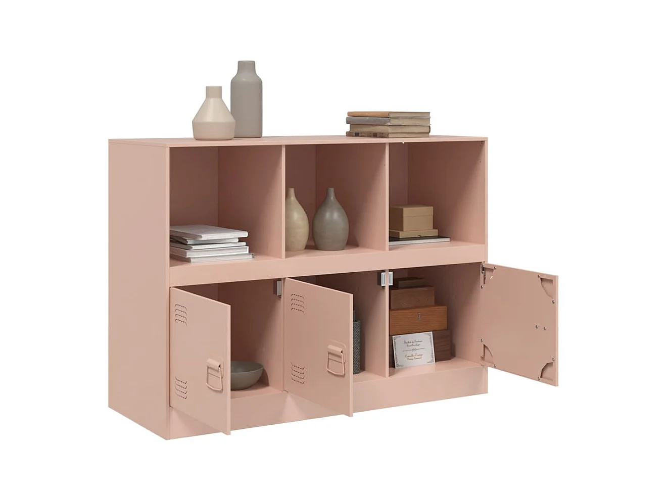 Buffet rose 99x39x73 cm acier