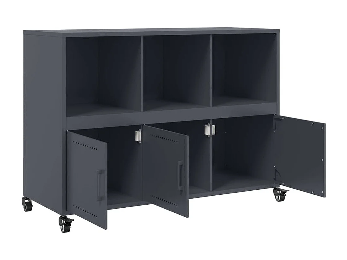 Buffet anthracite 100,5x39x72 cm acier