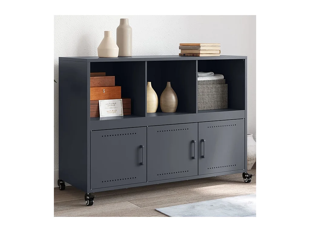 Aparador acero gris antracita 100,5x39x72 cm