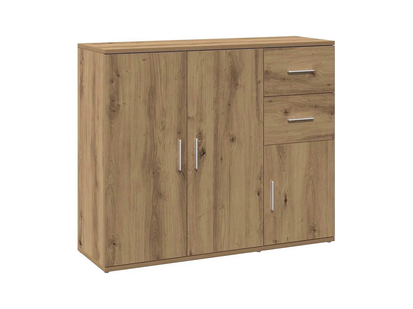 Buffet chêne artisanal 91x29,5x75 cm bois d'ingénierie