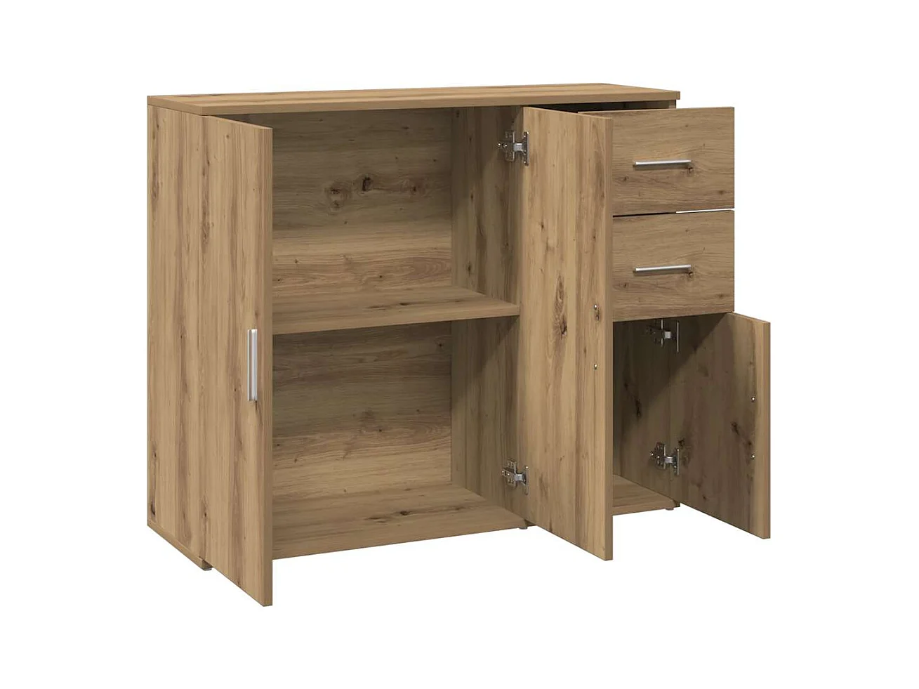 Buffet chêne artisanal 91x29,5x75 cm bois d'ingénierie