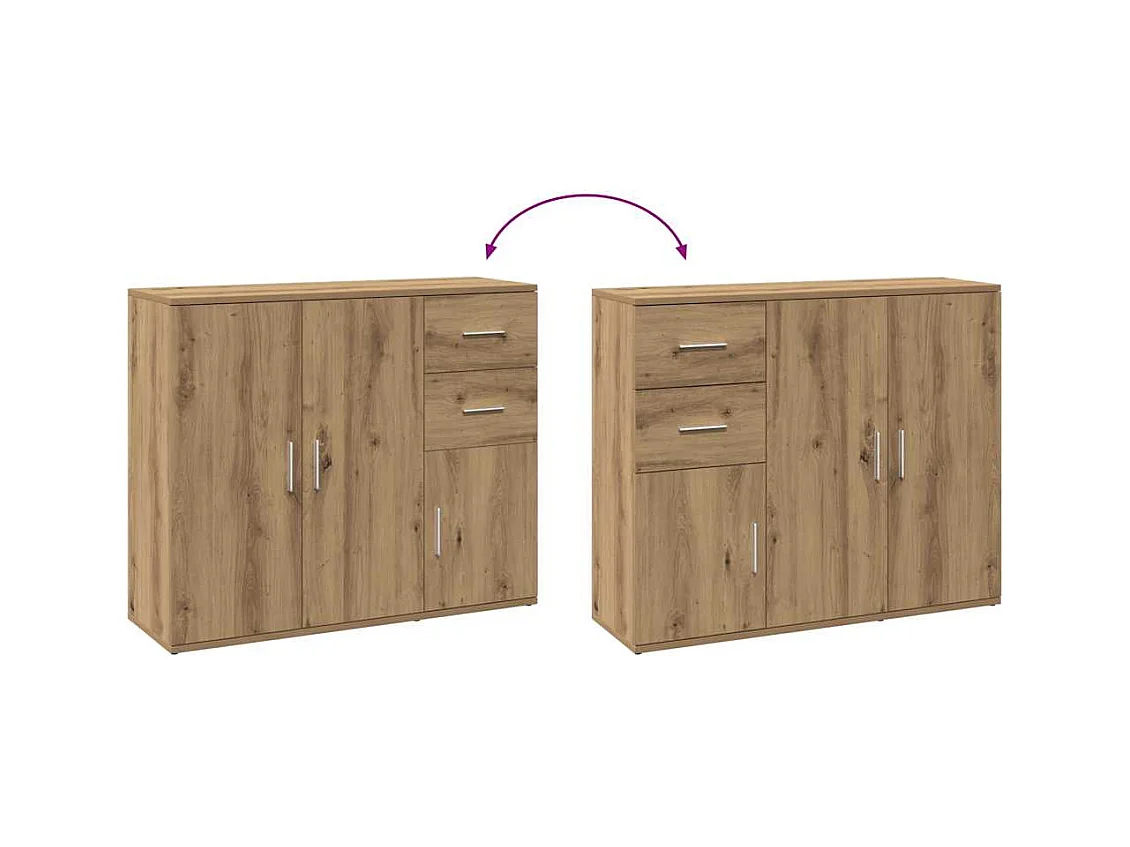 Buffet chêne artisanal 91x29,5x75 cm bois d'ingénierie