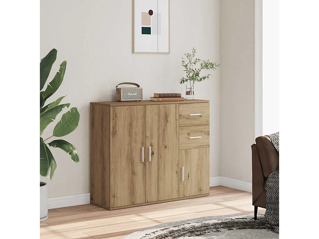 Aparador de madera de ingeniería roble artisan 91x29,5x75 cm