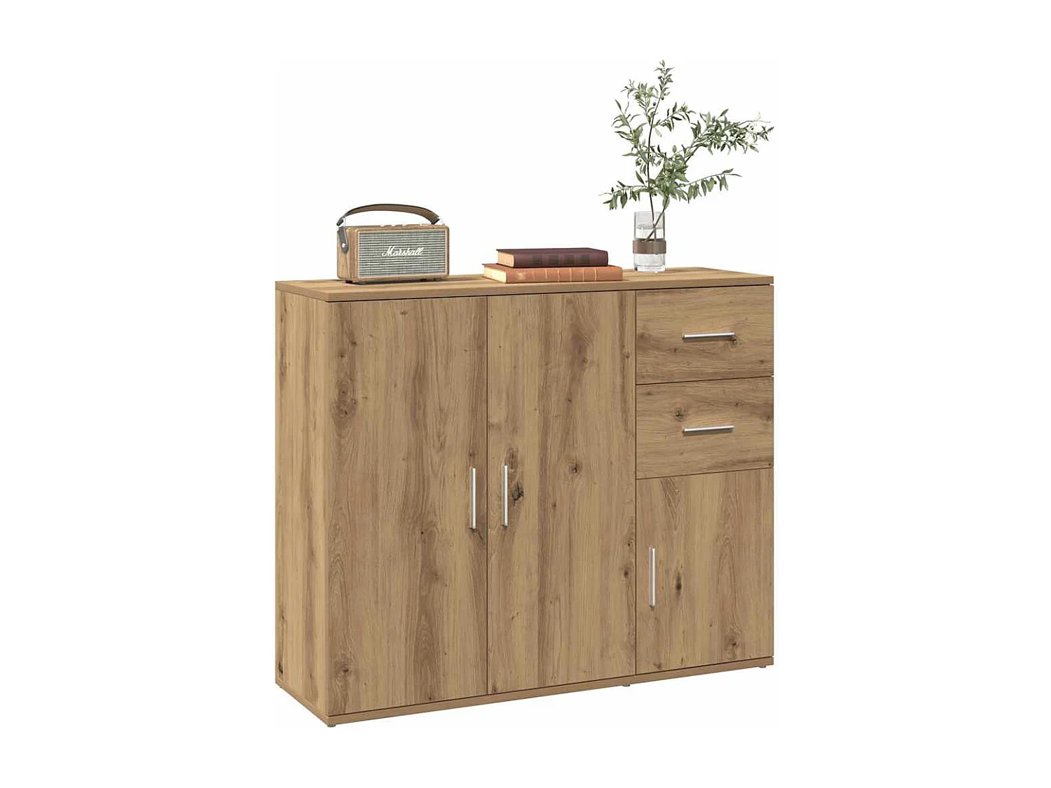 Aparador de madera de ingeniería roble artisan 91x29,5x75 cm