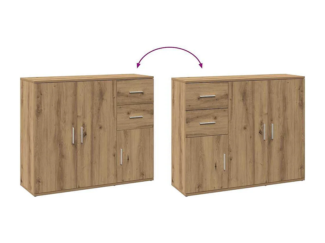 Aparador de madera de ingeniería roble artisan 91x29,5x75 cm