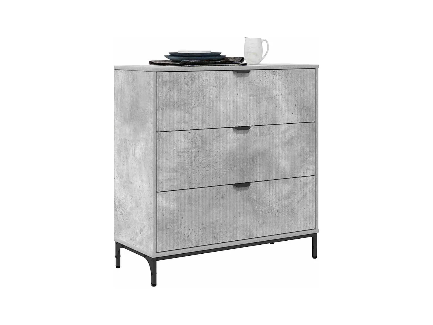 Buffet Gris béton 79,5 x 33 x 82 cm Bois d'ingénierie