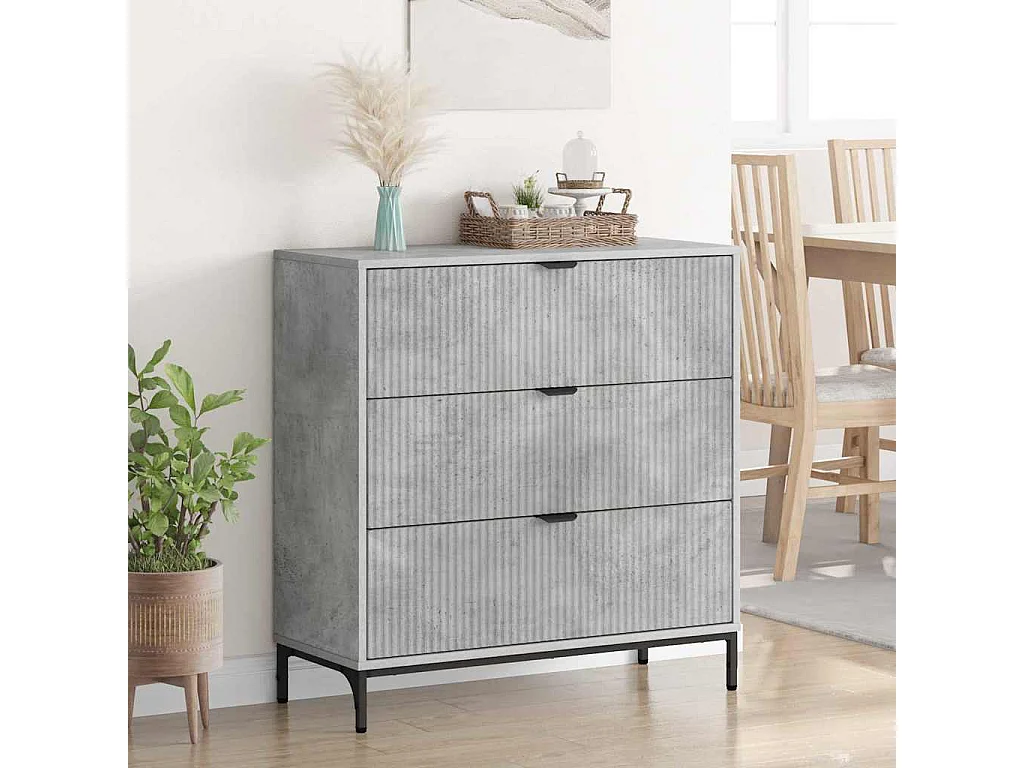 Buffet Gris béton 79,5 x 33 x 82 cm Bois d'ingénierie