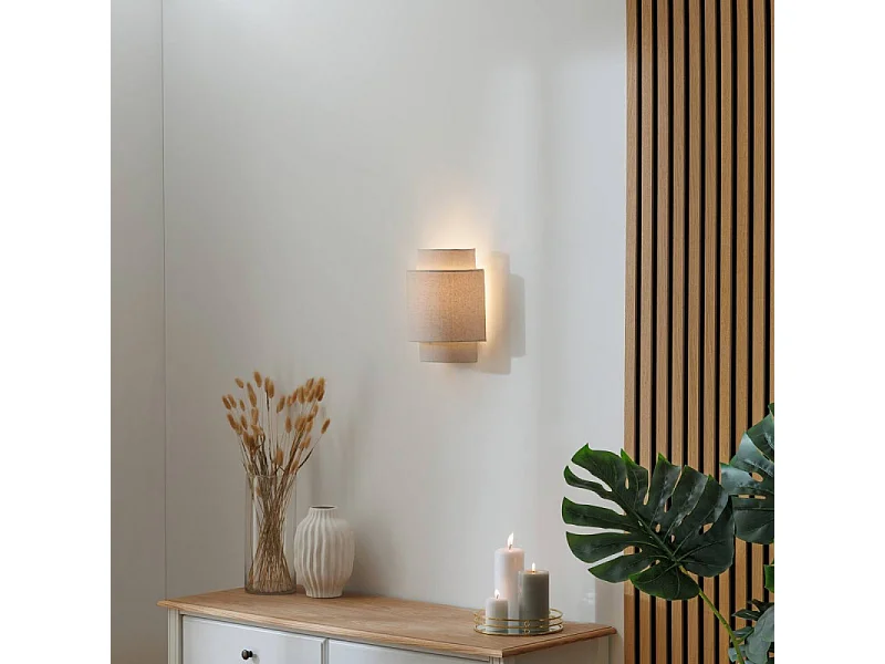 Applique Murale en Lin "Nahel" 27cm Beige