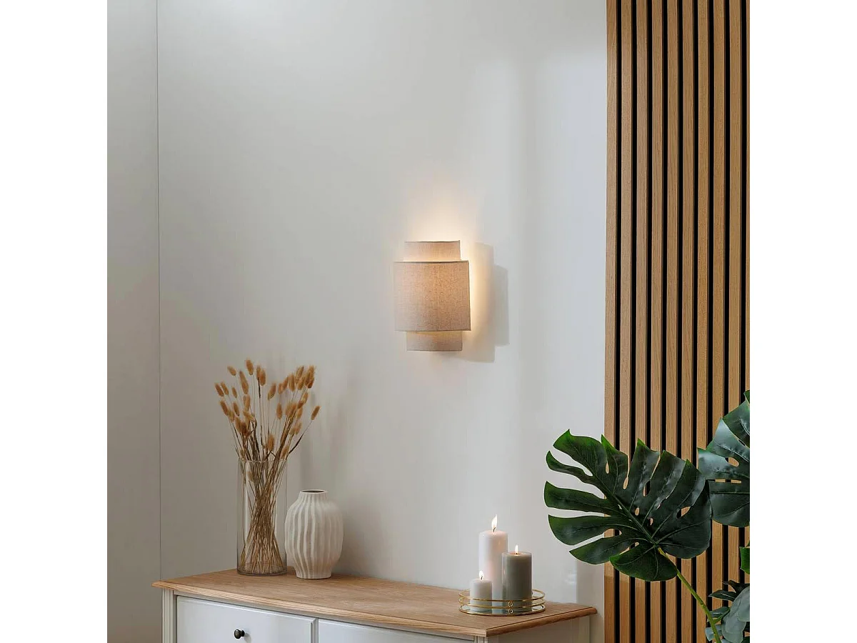 Applique Murale en Lin "Nahel" 27cm Beige