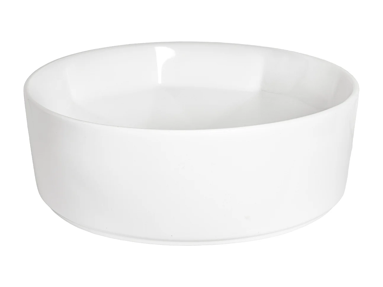 Rundes Aufsatzwaschbecken aus Keramik ELYNA mit innen diamantförmigem Design Ø40 cm