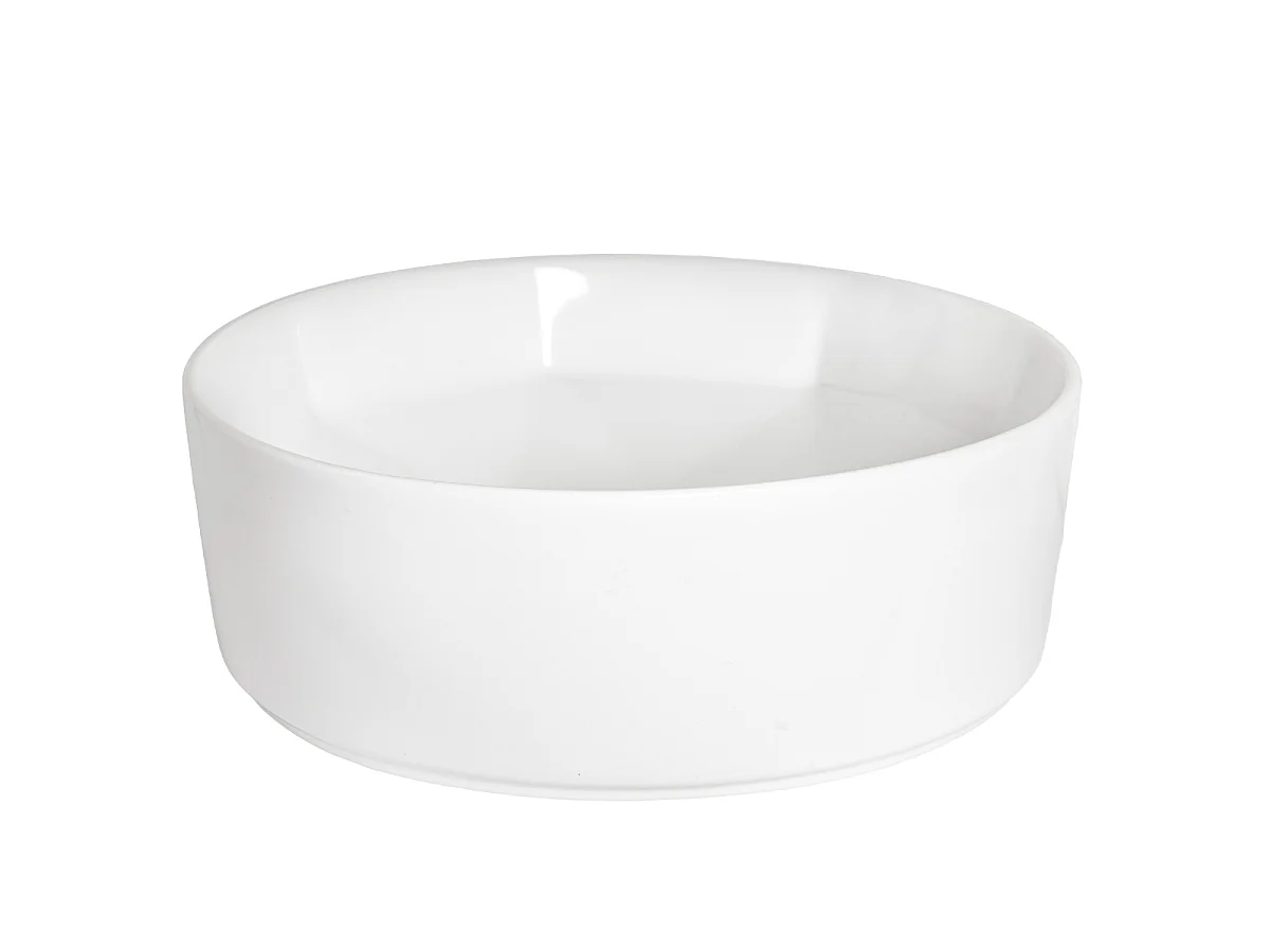 Vasque à poser ronde en céramique ELYNA design intérieur en forme de diamant Ø40 cm