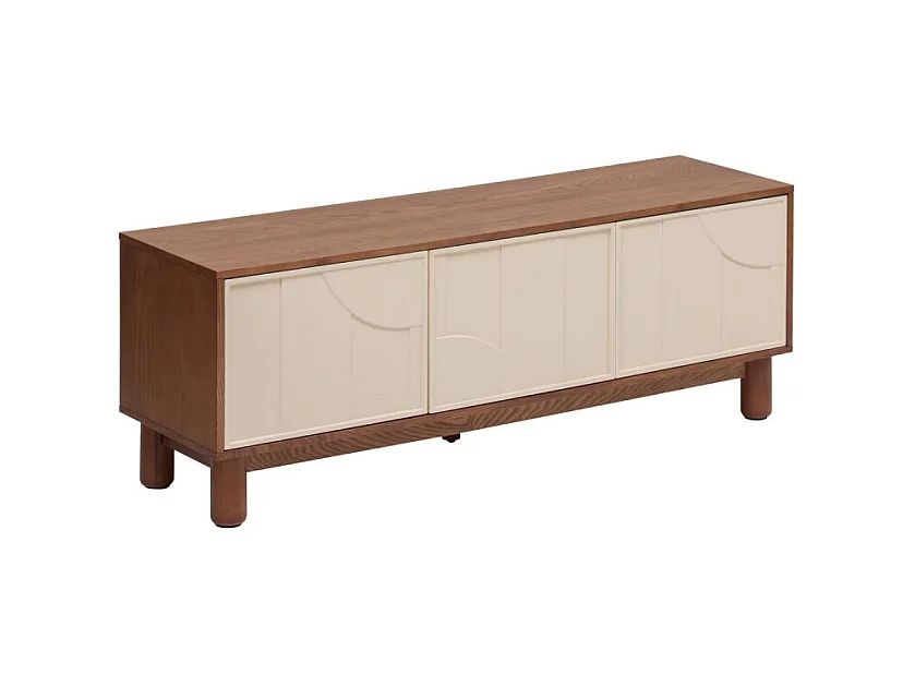 Meuble TV 2 Portes Design "Jilani" 140cm Marron