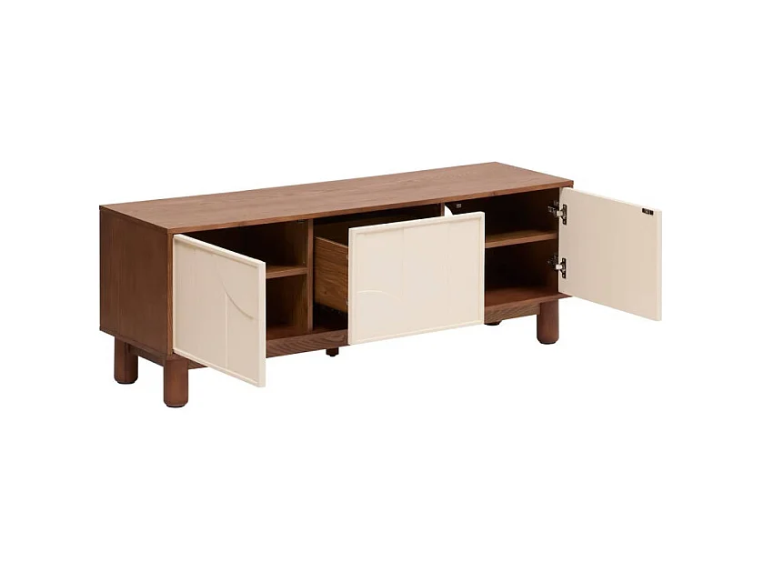 Meuble TV 2 Portes Design "Jilani" 140cm Marron