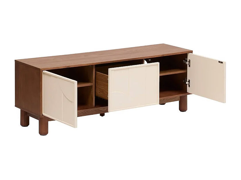 Meuble TV 2 Portes Design "Jilani" 140cm Marron