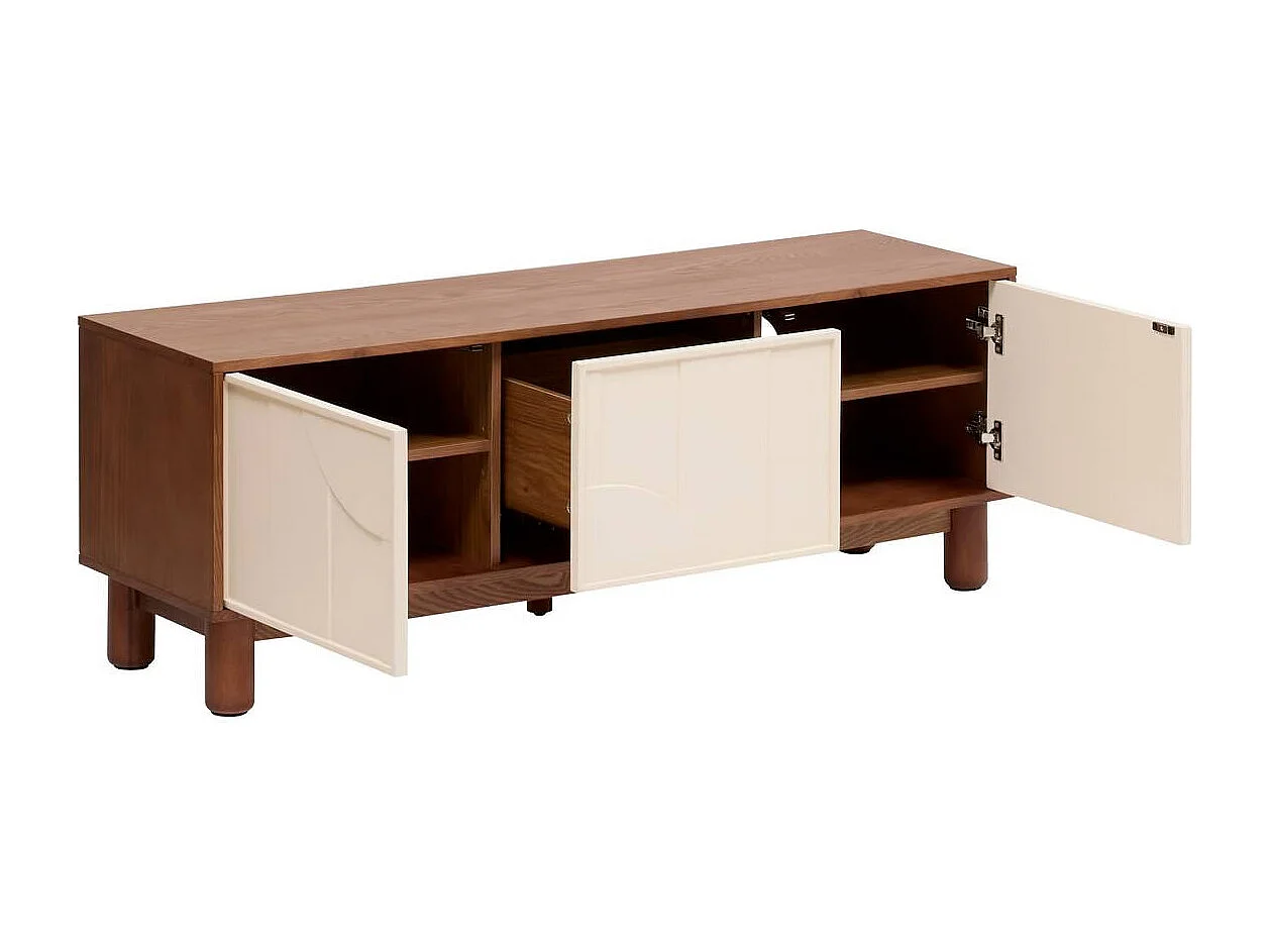 Meuble TV 2 Portes Design "Jilani" 140cm Marron