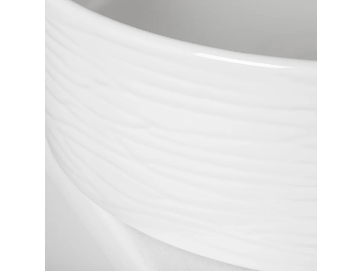 Rundes Aufsatzwaschbecken aus Keramik PRISMA gerillte Außenseite Ø40 cm