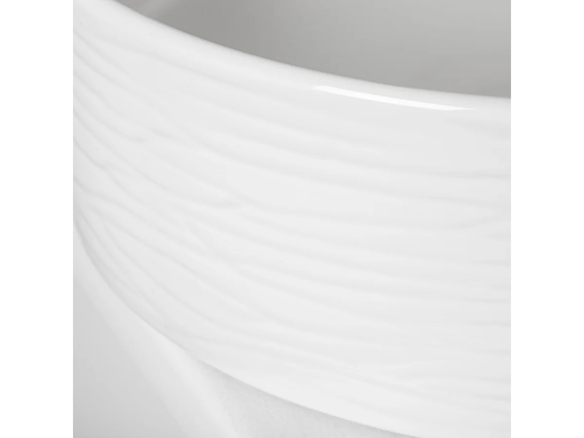 Rundes Aufsatzwaschbecken aus Keramik PRISMA gerillte Außenseite Ø40 cm